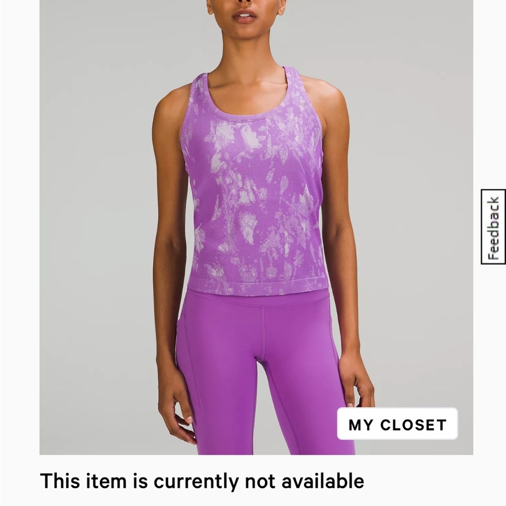 Lululemon size 2 swiftly tech tank race length great condition